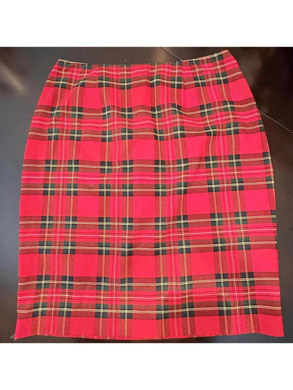 Tartan Red Pencil Skirt 10